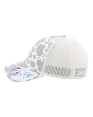 Infinity Her White/Grey Cow Pattern Cap - NEW