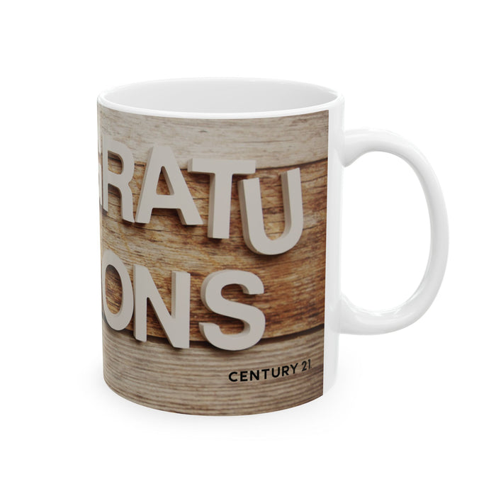 Congratulations Wooden Lettering Mug | Ceramic Mug 11oz