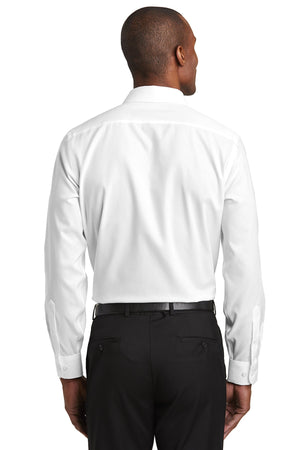 Your Logo Embroidery - Slim Fit White SuperPro Oxford Non-Iron Shirt