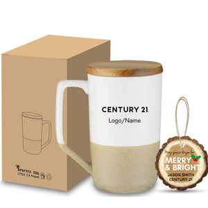 Cerone 17oz Mug with Lid & Ornament Gift Set - Personalized