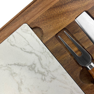 FUZO Marble Cheeseboard & Knife Gift Set - Personalized