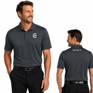 Mens Slate Grey Signature Diamond Polo | C21 Left Chest + CENTURY 21 Back
