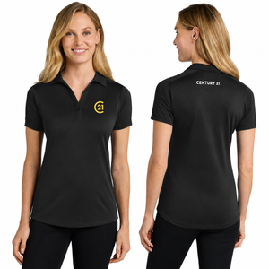 Ladies Black Signature Diamond Polo | C21 Left Chest + CENTURY 21 Back