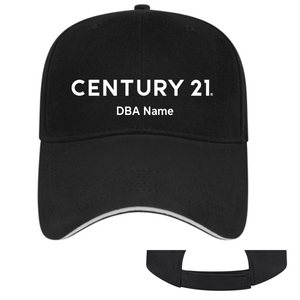 Cotton Sandwich Black/White Cap - Personalized