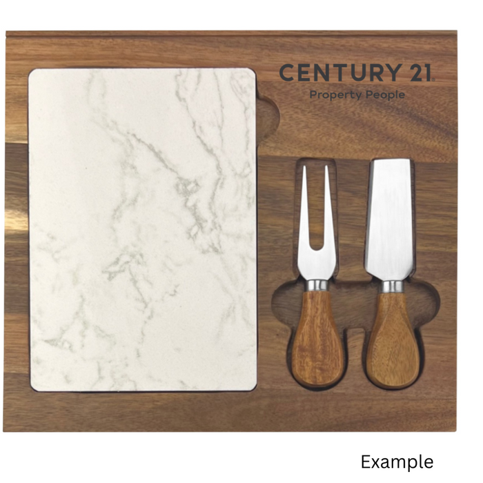 FUZO Marble Cheeseboard & Knife Gift Set - Personalized