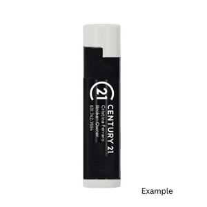 DBA Lip Balm - White Top - USA Made with Your Logo/Info