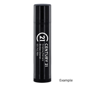 DBA Lip Balm - Black Top - USA Made with Your Logo/Info