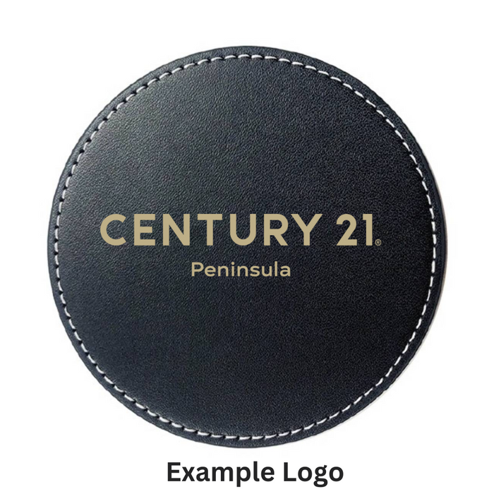 Vegan Leather Round Coaster - Personalized NEW