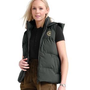 Seal Birch Hooded Puffy Vest - Black - NEW
