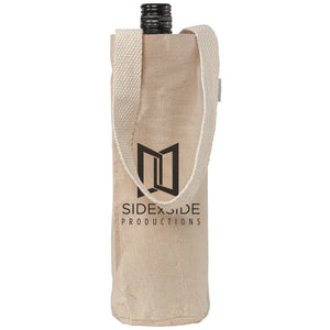 Single-Bottle Wine Tote Bag - 6 oz Recycled Cotton Blend