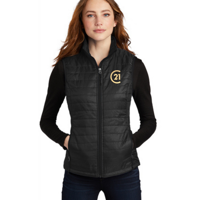 Women's Packable Puffy Vest - Black