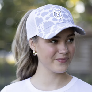 Infinity Her White/Grey Cow Pattern Cap