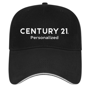 Cotton Sandwich Black/White Cap - Personalized