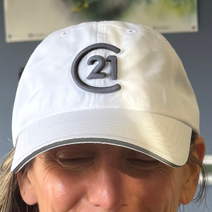 White 3D Seal Hat with Reflective Sandwich