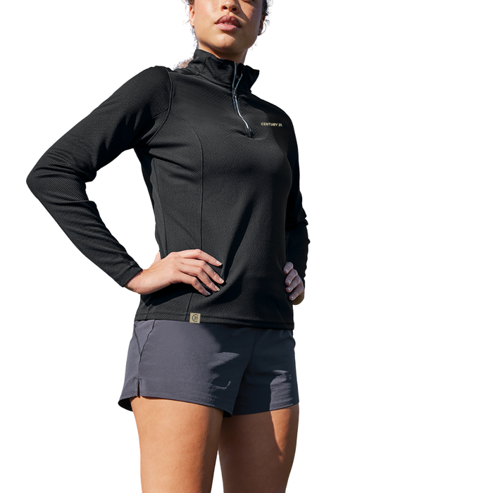 Designer Textured 1/4 Zip - Ladies