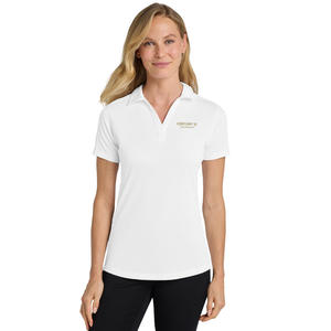Womens Diamond Jacquard Polo, White | New Millennium