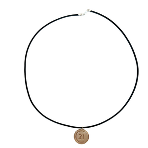 C21 14 kt Gold Pendant Necklace, Black Chord - NEW