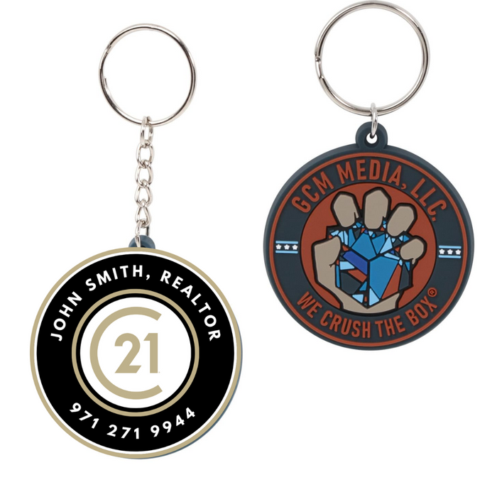 2D Circle PVC Keyring - Personalized