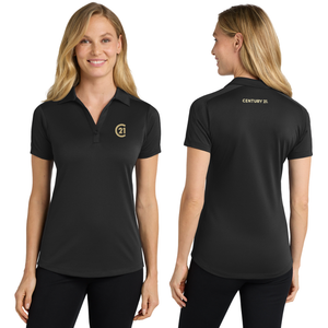 Ladies Black Signature Diamond Polo | C21 Left Chest + CENTURY 21 Back
