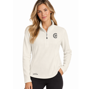 Ladies Eddie Bauer® Ivory 1/2 Zip Fleece - C21®