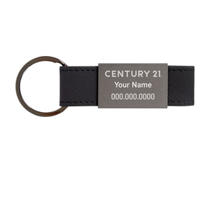 Boyd Aluminum & Leatherette Keyring - Personalized