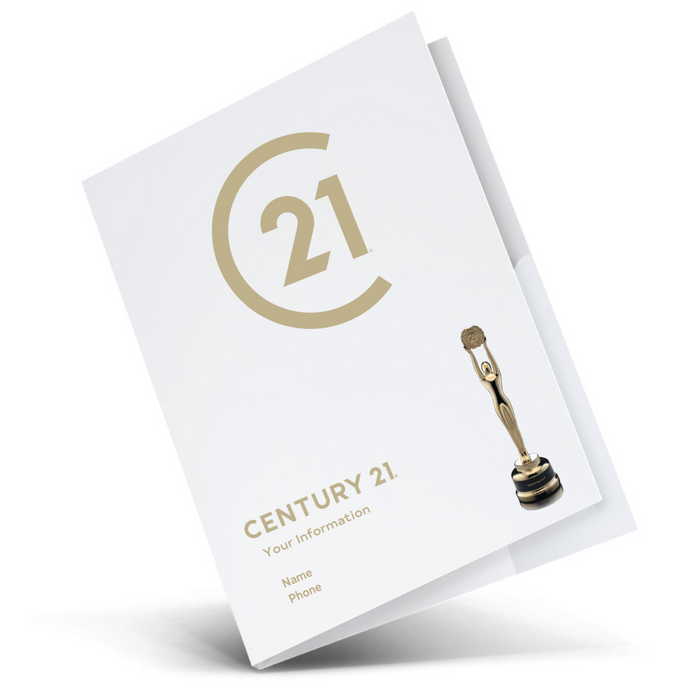 White 14pt Pocket Folder - Personalized