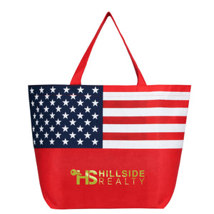 American Non Woven Tote Bag -  Metallic Gold Logo - FREE SHIPPING