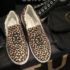 Leopard Women's Slip On Canvas Sneakers