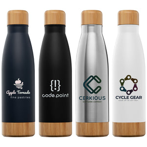 Ibiza Bamboo Double Wall Stainless Bottle - Your Logo/Name