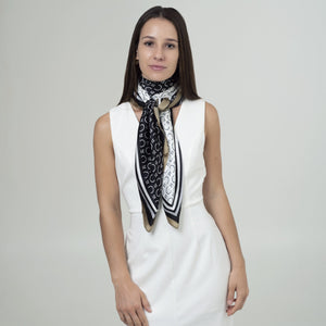 Luxury Seal Pattern Silk Scarf