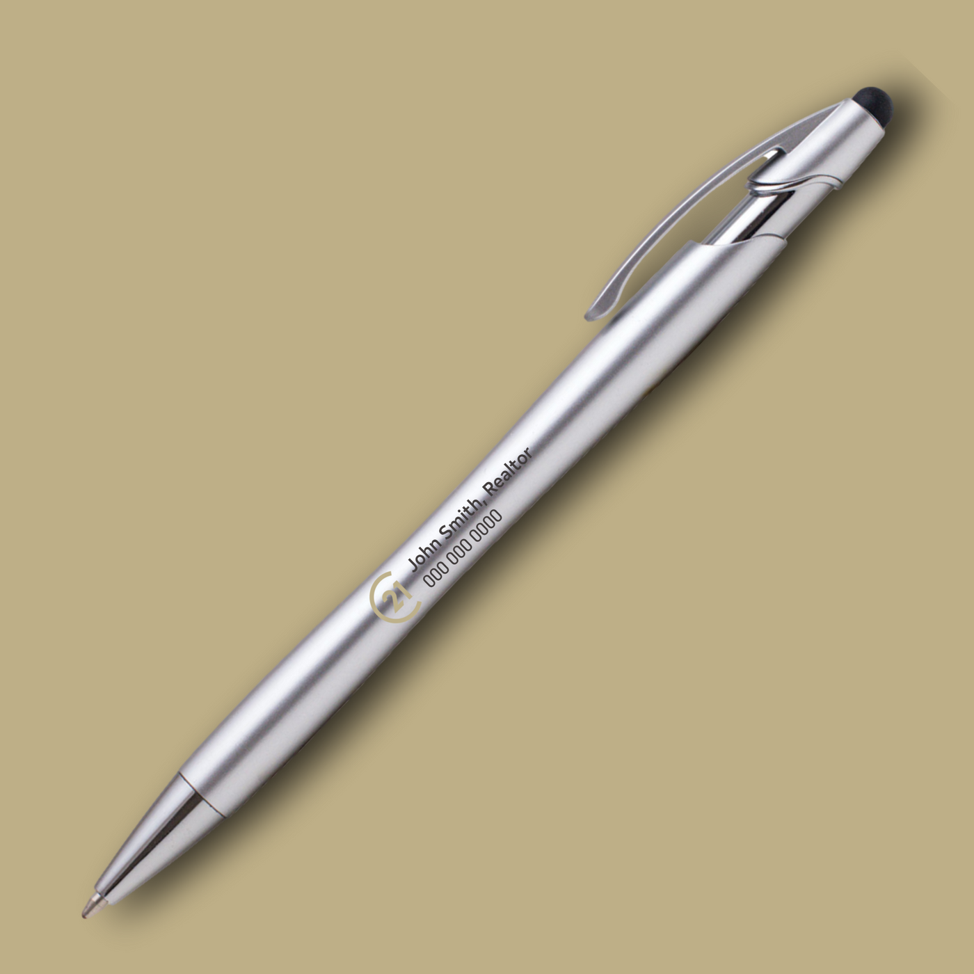Solana Softy Metallic Pen With Stylus - Full Color with your logo