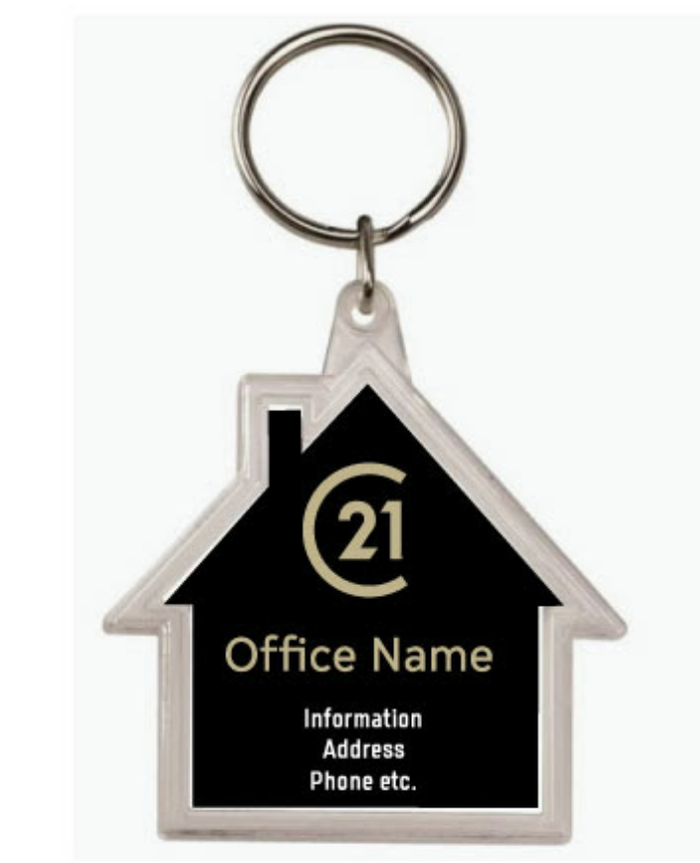 DBA Acrylic House Crystal Keychain - Your Logo both sides